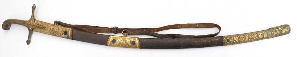 Lot 220: A FINE AND UNUSUAL ANGLO INDIAN SHAMSHIR SWORD