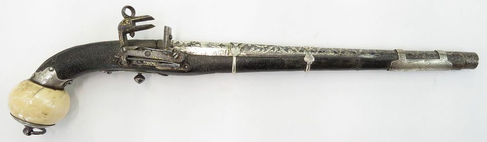 Lot 159: A RARE CAUCASIAN MIQUELET PISTOL