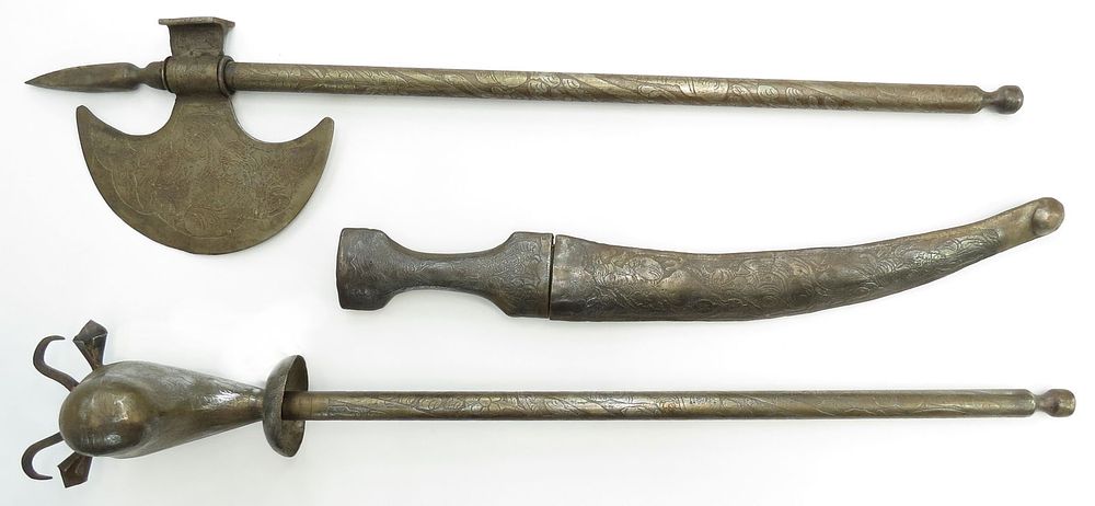 Lot 384: A SET OF THREE PERSIAN WEAPONS