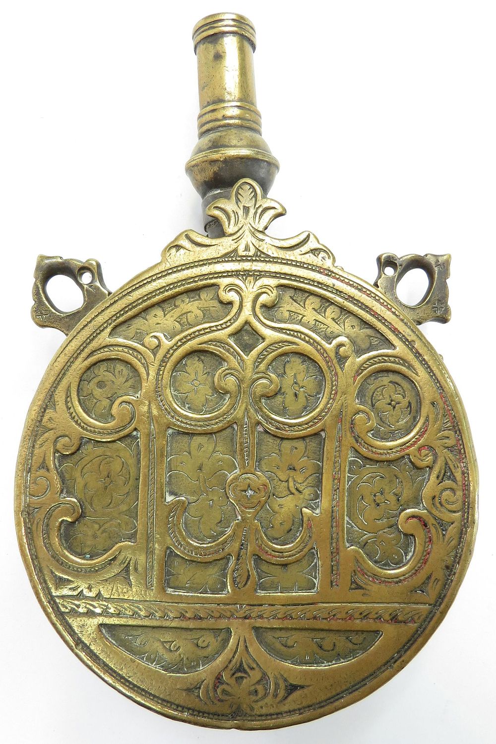 Lot 385: A MOROCCAN POWDER FLASK
