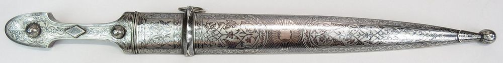 Lot 171: A FINE OTTOMAN KINDJAL DAGGER