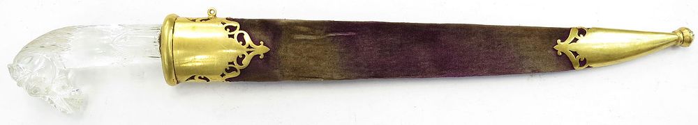 Lot 280: A FINE ROCK-CRYSTAL HILTED INDIAN DAGGER