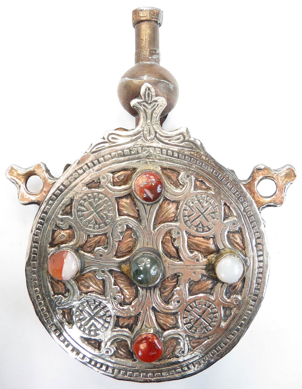 Lot 382: A MOROCCAN POWDER FLASK