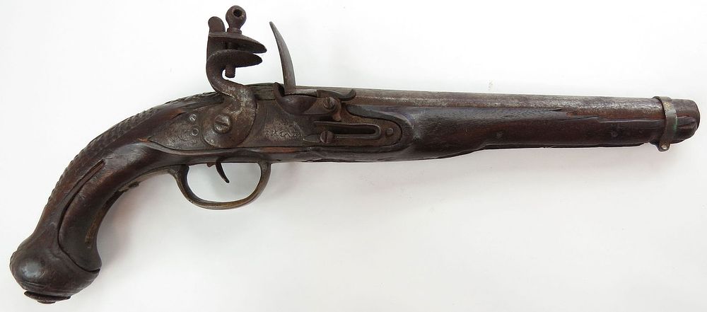 Lot 253: AN OTTOMAN FLINTLOCK KUBUR PISTOL
