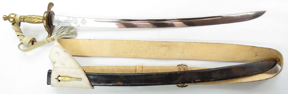 Lot 560: A REPLICA BRITISH INFANTRY HANGER SWORD