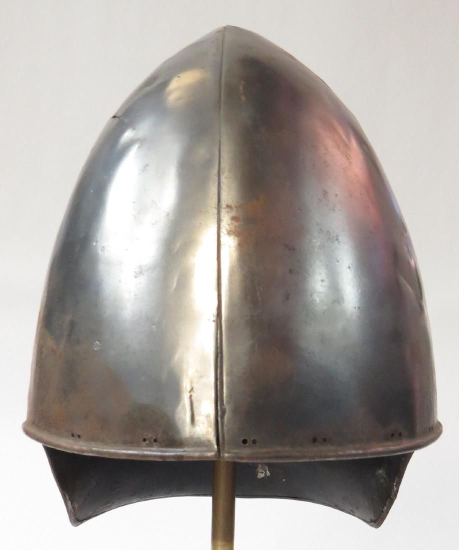 Lot 599: A VICTORIAN-ERA BASCINET HELMET