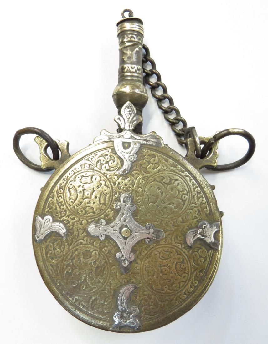 Lot 168: A MOROCCAN POWDER FLASK