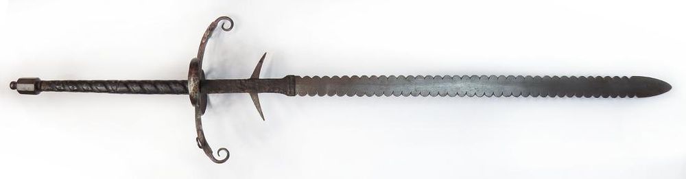 Lot 226: A RARE DATED GERMAN TWO-HANDED SWORD