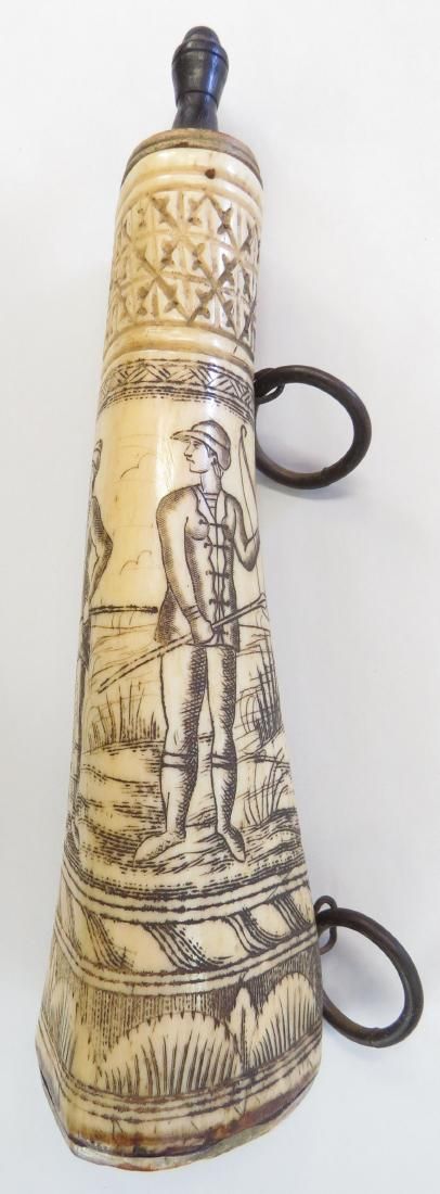 Lot 233: A RARE GERMAN POWDER FLASK