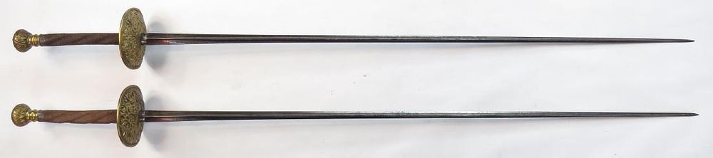 Lot 358: A RARE PAIR OF CONTINENTAL DUELLING SWORDS