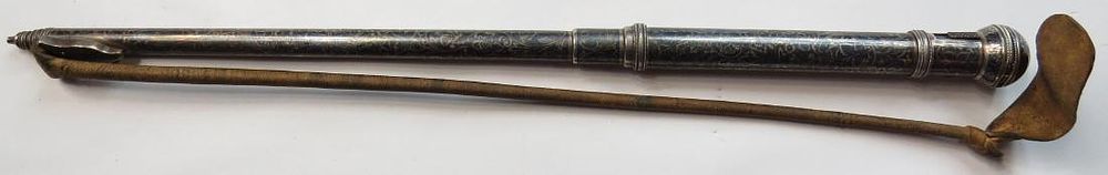 Lot 462: A FINE OTTOMAN COMBINATION RIDING CROP PISTOL