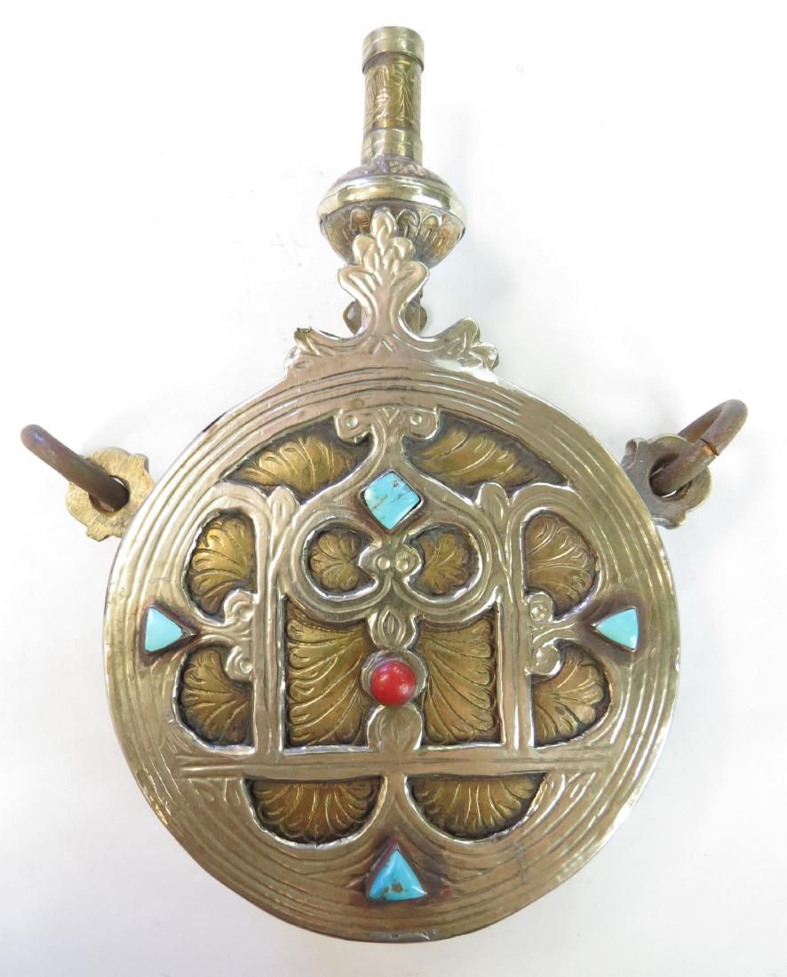 Lot 210: A MOROCCAN POWDER FLASK