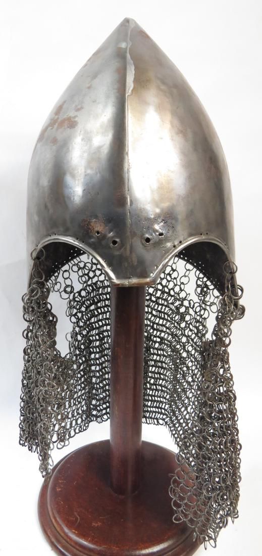 Lot 441: A VICTORIAN-ERA BARBUTE HELMET