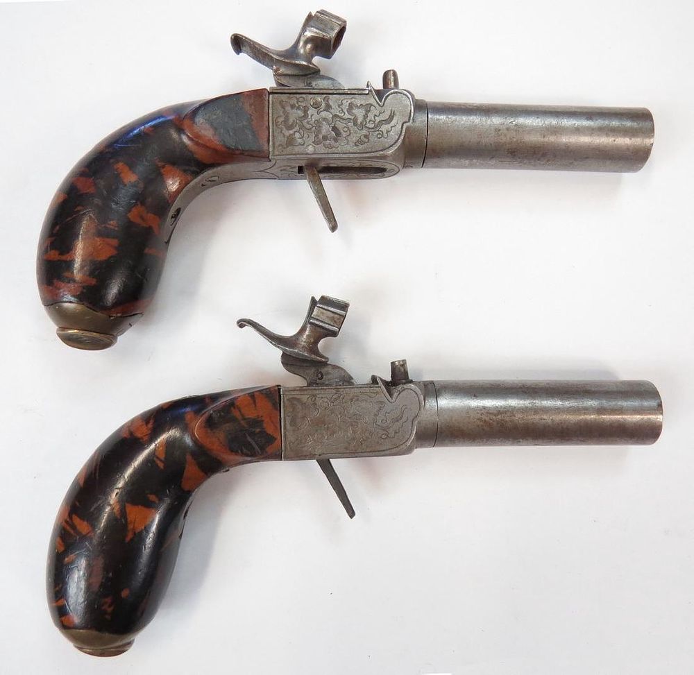 Lot 176: A MATCHED PAIR OF PERCUSSION PISTOLS