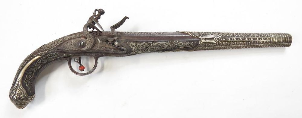 Lot 264: A FINE OTTOMAN KUBUR PISTOL