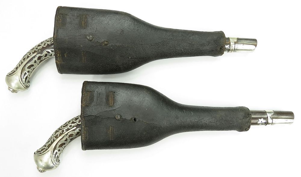 Lot 155: A PAIR OF OTTOMON KUBUR PISTOLS WITH HOLSTERS
