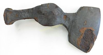A RARE SCYTHIAN BATTLEAXE HEAD. Of characteristic form, finely wrought a broad bit, with rounded 