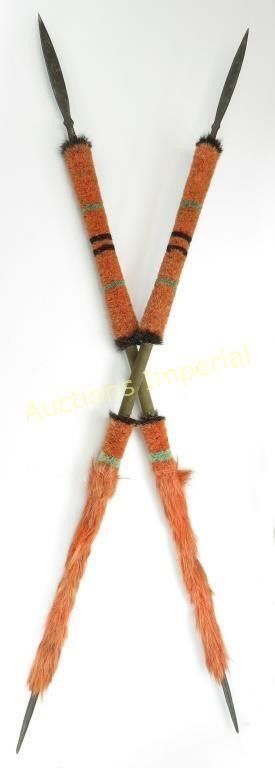 Lot 254: A RARE PAIR OF NAGA SPEARS