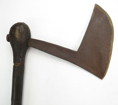 A RARE AFRICAN AXE. Known as an nzapo by the Songye-Luba People, a large example. The 