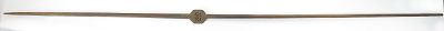 A RARE PAPUA NEW GUINEA SPEAR. Of exceptional length, carved of a single section of wood, with 