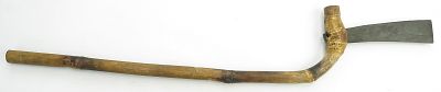 A RARE SOUTHEAST ASIAN MAK AXE. Very rarely encountered. Burmese work, a large example, the 