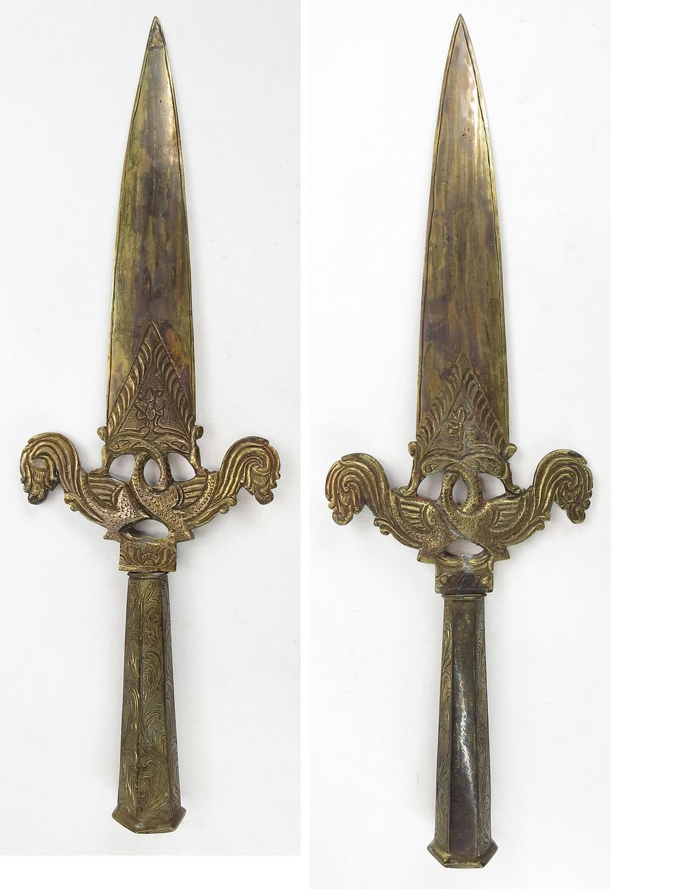 Lot 156: A PAIR OF SRI LANKAN PATISTHANAYA PARTIZAN HEADS