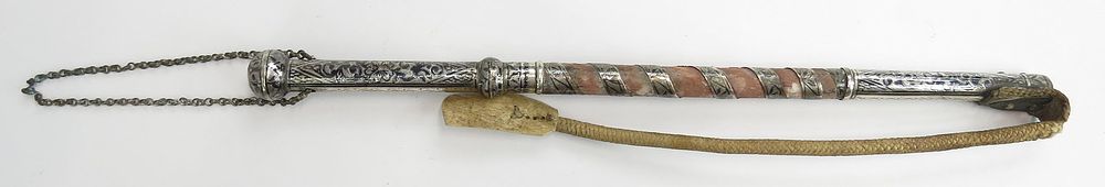 Lot 167: A RARE CAUCASIAN NAGAIKA RIDING CROP