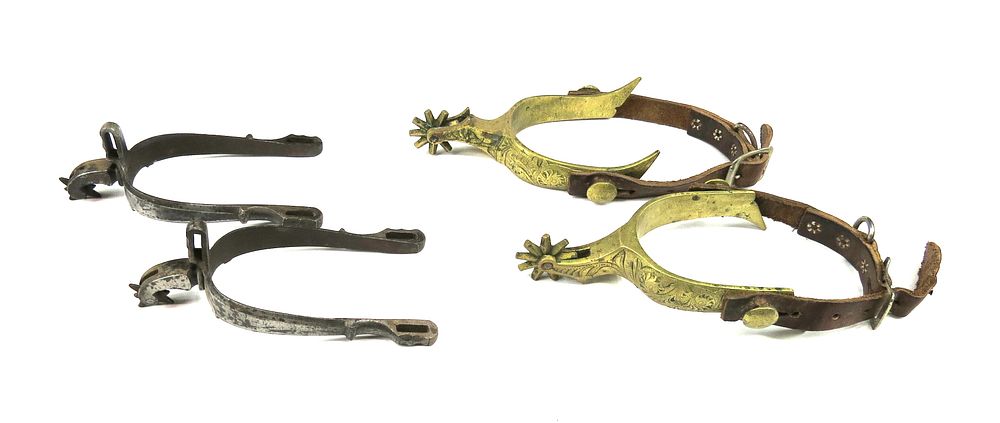 Lot 13: TWO PAIRS OF SPURS