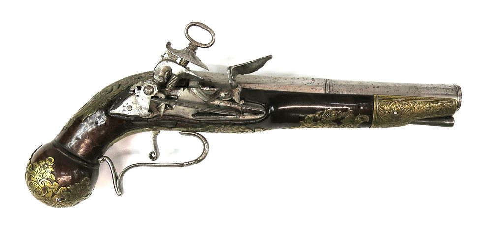 Lot 127: A RARE SPANISH RIPOLL MIQUELET PISTOL