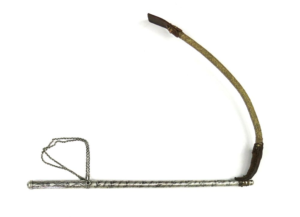 Lot 167: A RARE CAUCASIAN NAGAIKA RIDING CROP