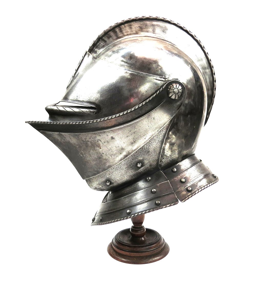 Lot 174: A VICTORIAN-ERA ENGLISH TILTING HELMET