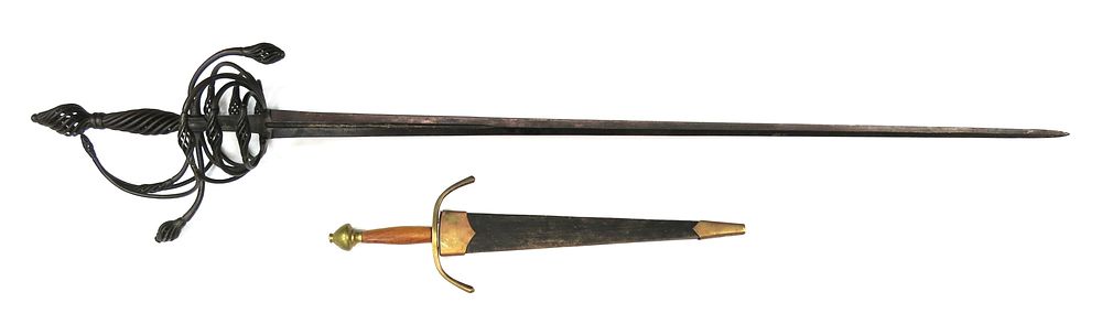 Lot 319: A VICTORIAN RAPIER SWORD AND DAGGER