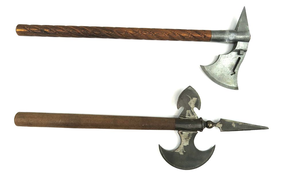Lot 335: TWO REPLICA BATTLEAXES