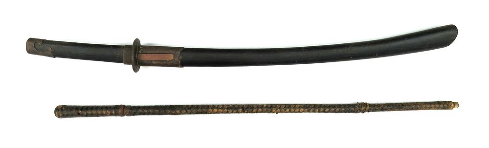 Lot 336: AN ARTISTS COPY OF A JAPANESE KATANA SWORD AND A SWORD CANE