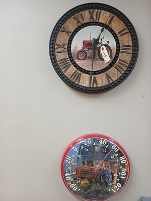 Farmall H Clock, Supper M Thermometer. Includes 2