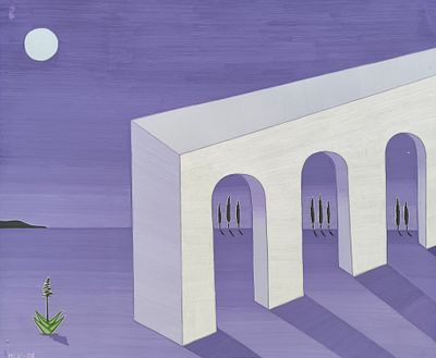 Михайличенко Людмила, &laquo;Акведук&raquo;, 2008 г.
. Бумага, гуашь. Размер 56 х 44 см. 
Сохранность: следы 