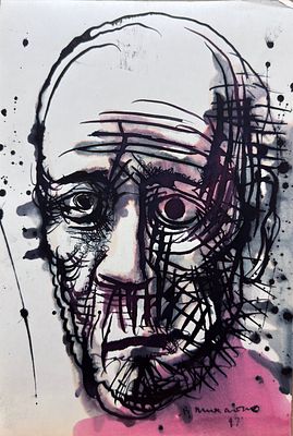 Михайлов Вячеслав Саввич (род. 1945), Без названия, 2017г. Бумага, чернила, тушь, перо. Размер 