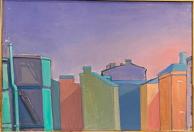 Иванов Михаил. Крыши в окне. 2004 г. . Оргалит, масло. Размер 42 х 61 см. 
Работа подписная с 