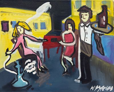 А.Юджин. Улица Рубинштейна. 2023г.
. Холст, масло. Размер 40 х 50 см. 
Художник в третьем 