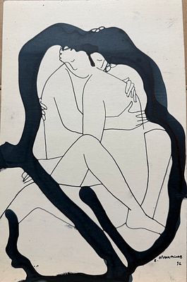 Михайлов Вячеслав Саввич (род. 1945), N317, из Серии "Любовные игры", 1992г. Картон, чернила 