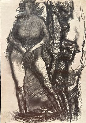 Михайлов Вячеслав Саввич (род. 1945) N89,1986г. Бумага, карандаш. Размер 31 х 21 см. 