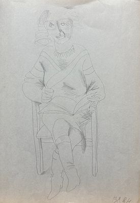Лукка Валерий (род.1945), 1984г. Бумага, графитный карандаш. Размер 30 х 20,5 см. 
Сохранность: 
