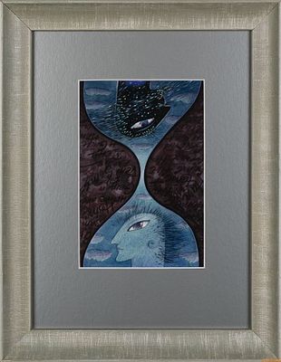 Григорьев Александр (род. 1949) "Песочные часы", 1992. Бумага, смешанная техника. Размер: 14 