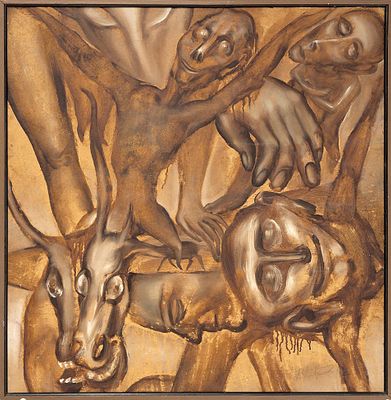 Гаврилов Валерий Федорович (1948-1982) "Без названия", 1974. Холст, масло. Размер: 86 &times; 82 см. 