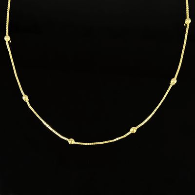 Venetian necklace with ball elements, 333/8k yellow gold (hallmarked), total weight 8.9g, ring 