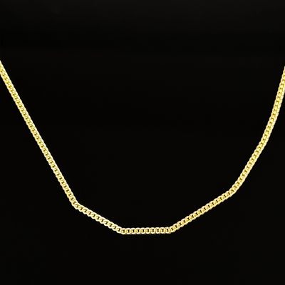 Flat curb chain, 333/8k yellow gold (hallmarked), 5.2g, ring clasp, length 61cm