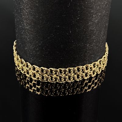 Elaborately crafted bracelet, 333/8k yellow gold (hallmarked), 17.46g, Friedrich Binder 