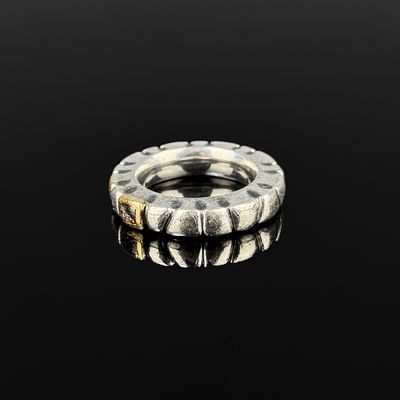 Designer ring, Spinoly, sterling silver and 900 yellow gold (tested), total weight 17.56 g, set 