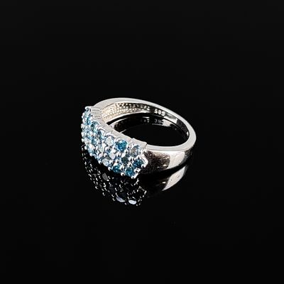 Design ring, Harry Ivens, 585/14k white gold (hallmarked), total weight 3.84g, set with a total 