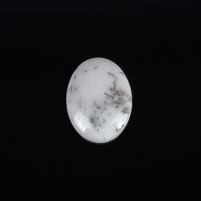 Loser Cabochon, Dendrit albit, Ma&szlig;e ca. 27x20mm. Loser Cabochon, Dendrit albit, Ma&szlig;e ca. 
